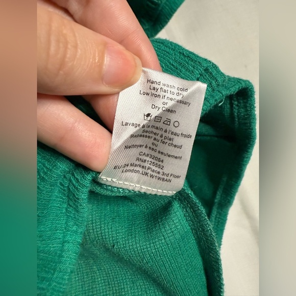 Anthropolgie Dolan Green Left Coast Structured Flutter Top Small - Picture 11 of 11